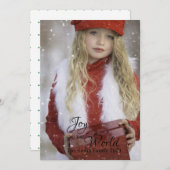 世界のクリスマスにカスタマイズ可能な喜び シーズンカード (正面/裏面)