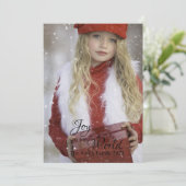 世界のクリスマスにカスタマイズ可能な喜び シーズンカード (スタンド正面)