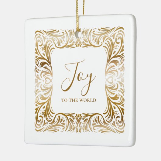 世界のクリスマスにパーソナライズされた喜びエレガントを セラミックオーナメント (左)