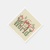 世界のクリスマスに喜ぶ スタンダードカクテルナプキン (角)