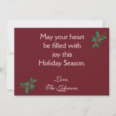 世界のクリスマスに美しい喜び シーズンカード (裏面)