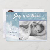 世界のクリスマスに雪のように青い喜び シーズンカード (正面/裏面)