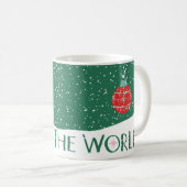 世界のクリスマスのオーナメントのコーヒー・マグへの喜び コーヒーマグカップ (正面右)