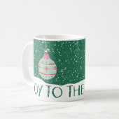 世界のクリスマスのオーナメントのコーヒー・マグへの喜び コーヒーマグカップ (正面左)