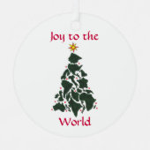 世界のクリスマスの飾り付けに喜ぶ メタルオーナメント (正面)