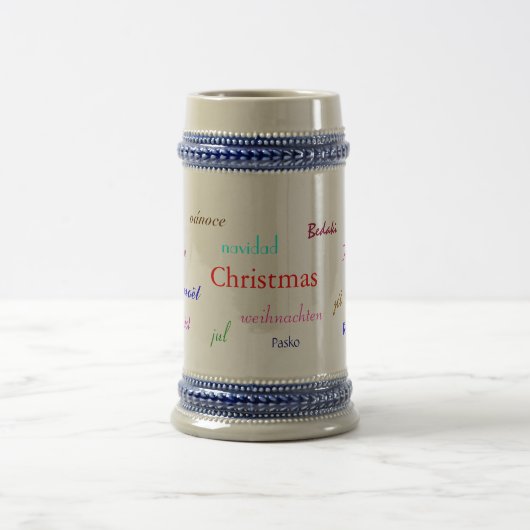 世界のクリスマスは灰色と青 ビールジョッキ (中央)