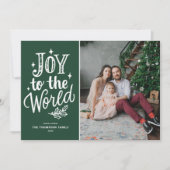 世界のクリスマスキャロル写真への緑の喜び シーズンカード (正面)