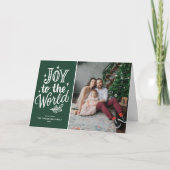 世界のクリスマスキャロル写真への緑の喜び シーズンカード (正面)