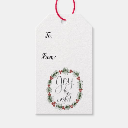 世界のクリスマスギフトタグへの喜び ギフトタグ (正面)