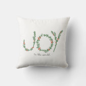 世界のクリスマスグリーンリース&ベリーへの喜び クッション (裏面)