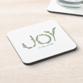 世界のクリスマスグリーンリース&ベリーへの喜び コースター