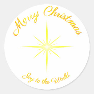 世界のクリスマススターへの喜び ラウンドシール
