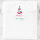 世界のクリスマスタイポグラフィろうそく石鹸への喜び ラウンドシール (バッグ)