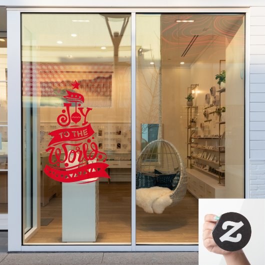 世界のクリスマスタイポグラフィ赤 ウィンドウサイン (店舗窓)