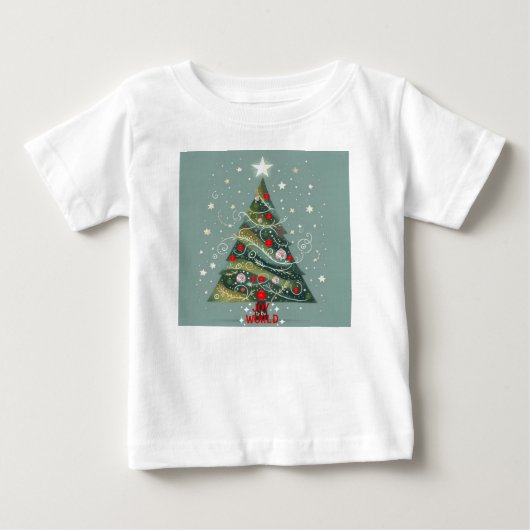 世界のクリスマスツリーへの喜び ベビーTシャツ (正面)