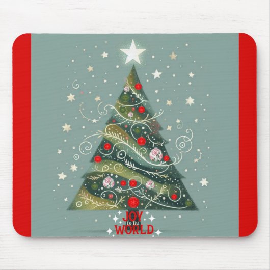 世界のクリスマスツリーへの喜び マウスパッド (正面)