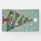 世界のクリスマスツリーへの喜び 横断幕 (横)
