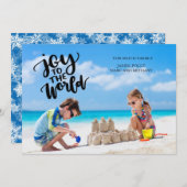 世界のクリスマスフォトカードへの喜び シーズンカード (正面/裏面)