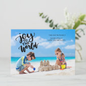 世界のクリスマスフォトカードへの喜び シーズンカード (スタンド正面)