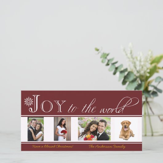 世界のクリスマスフォトカードへの喜び シーズンカード (スタンド正面)