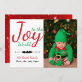 世界のクリスマスフォトカードへの喜び シーズンカード (正面/裏面)