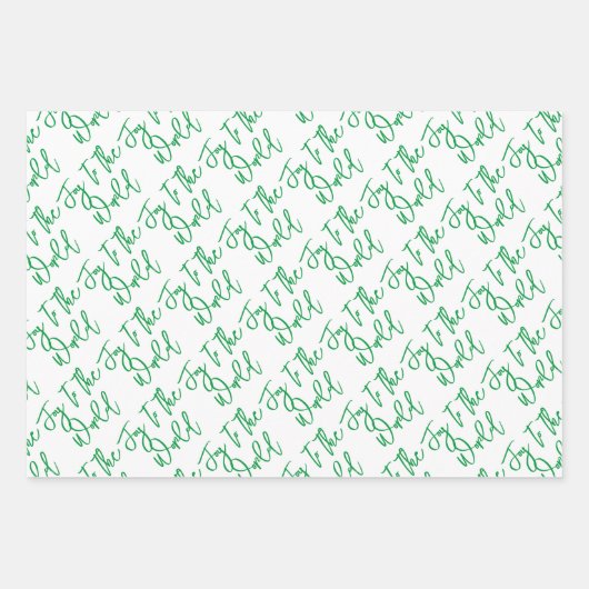 世界のクリスマスモダンタイポグラフィへの喜び ラッピングペーパーシート (正面3)