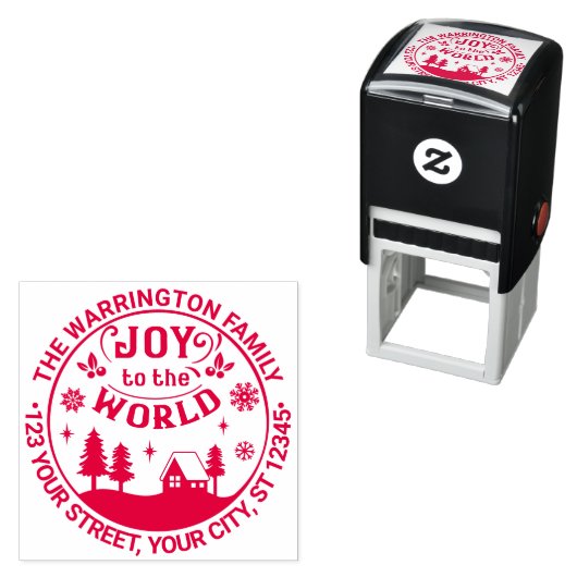 世界のクリスマスランドスケープの名前のアドレスへの喜び セルフインキングスタンプ (インサイチュ)