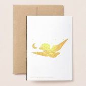 世界のクリスマス休暇に喜び実在金ゴールド 箔カード (裏面封筒付き)