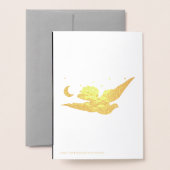 世界のクリスマス休暇に喜び実在金ゴールド 箔カード (裏面封筒付き)