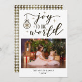 世界のクリスマス写真の名前へのパーソナライズされた喜び (正面/裏面)