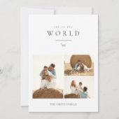 世界のクリスマス写真へのミニマルな喜び シーズンカード (正面)