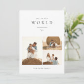 世界のクリスマス写真へのミニマルな喜び シーズンカード (スタンド正面)