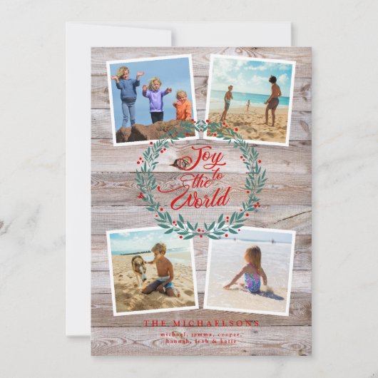 世界のクリスマス写真コラージュへの喜び (正面)