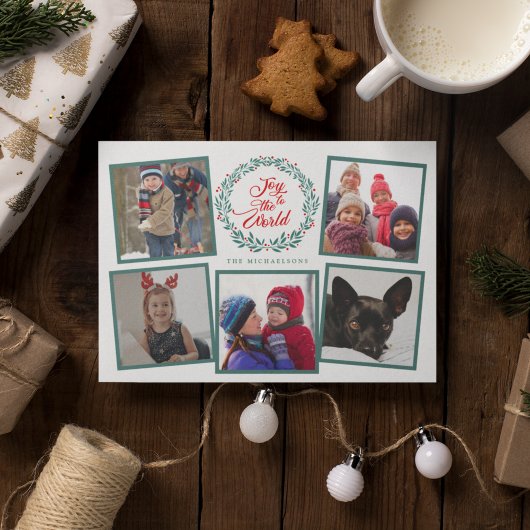 世界のクリスマス写真コラージュへの喜び