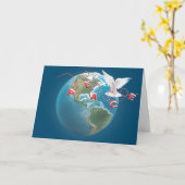 世界のクリスマス平和が訪れる カード (黄色い花)