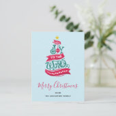 世界のクリスマス引用文タイポグラフィ シーズンポストカード (スタンド正面)