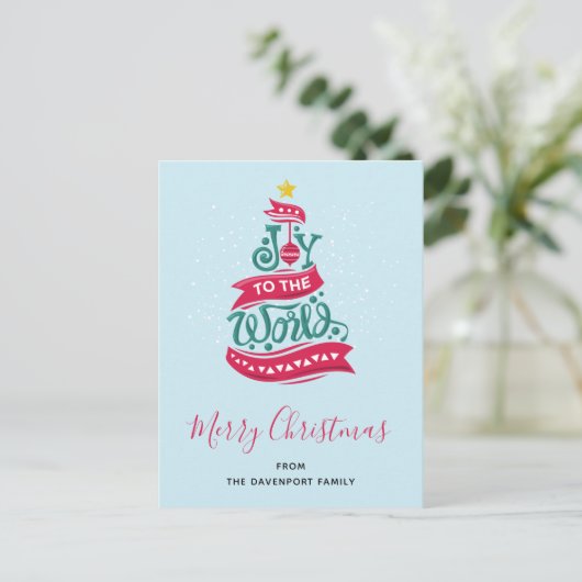 世界のクリスマス引用文タイポグラフィ シーズンポストカード (スタンド正面)