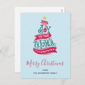 世界のクリスマス引用文タイポグラフィ シーズンポストカード (正面/裏面)