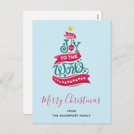 世界のクリスマス引用文タイポグラフィ シーズンポストカード (正面/裏面)