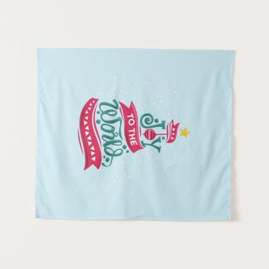 世界のクリスマス引用文タイポグラフィ タペストリー (正面(横))