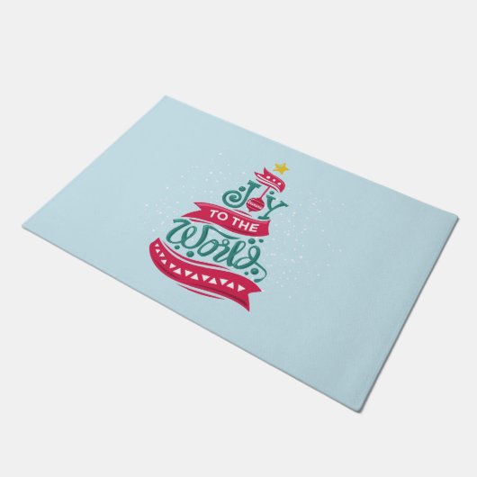 世界のクリスマス引用文タイポグラフィ ドアマット (アングル)