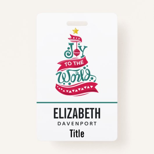 世界のクリスマス引用文タイポグラフィ バッジ (裏面)