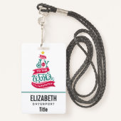 世界のクリスマス引用文タイポグラフィ バッジ (裏面ランヤード)