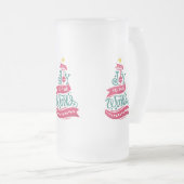 世界のクリスマス引用文タイポグラフィ フロストグラスビールジョッキ (正面右)