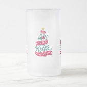 世界のクリスマス引用文タイポグラフィ フロストグラスビールジョッキ (中央)