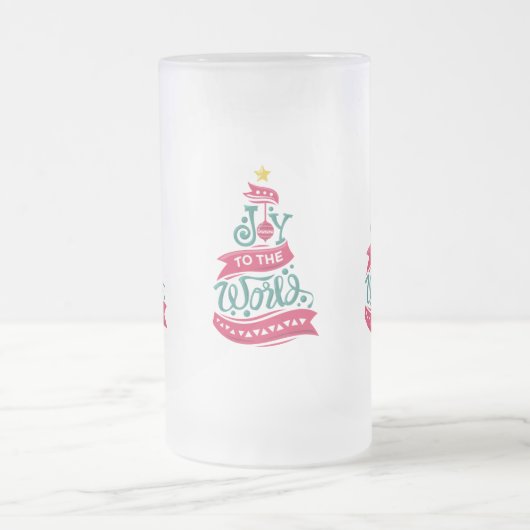 世界のクリスマス引用文タイポグラフィ フロストグラスビールジョッキ (中央)