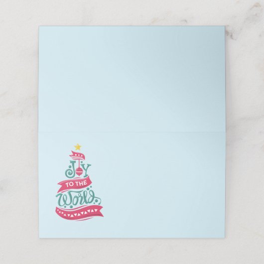 世界のクリスマス引用文タイポグラフィ プレイスカード (外部開封)