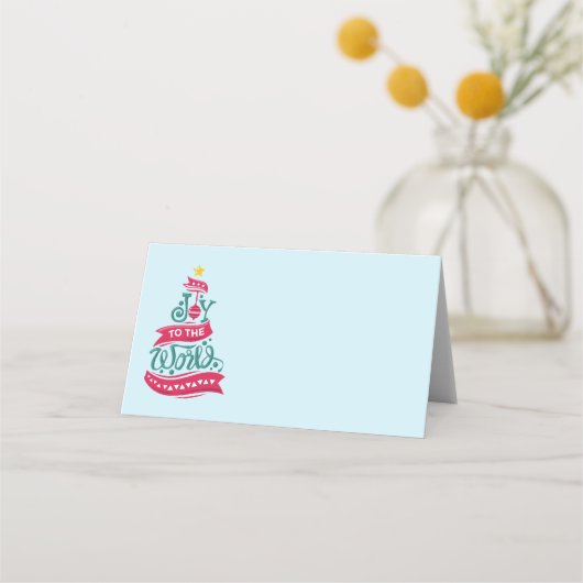 世界のクリスマス引用文タイポグラフィ プレイスカード (正面)