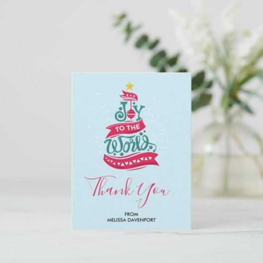 世界のクリスマス引用文タイポグラフィ ポストカード (スタンド正面)