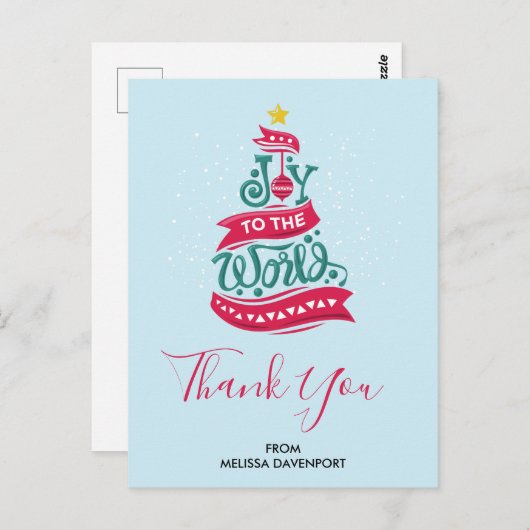 世界のクリスマス引用文タイポグラフィ ポストカード (正面/裏面)